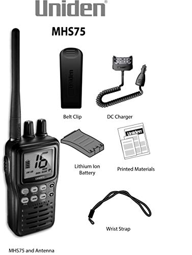 Uniden MHS75 2-Way Marine Radio - Black