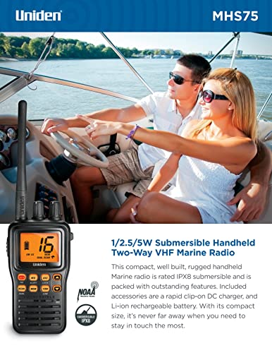 Uniden MHS75 2-Way Marine Radio - Black
