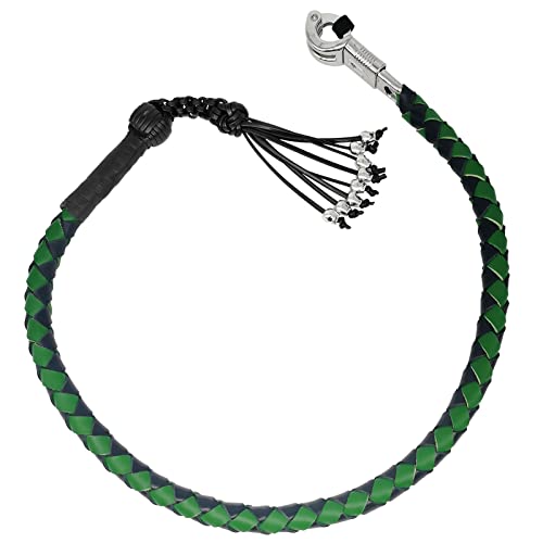 Genuine Leather Motorcycle Get Back Whip with Fringes