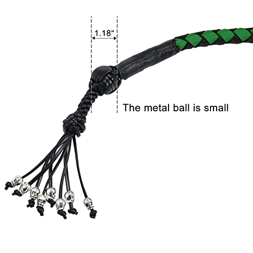Genuine Leather Motorcycle Get Back Whip with Fringes