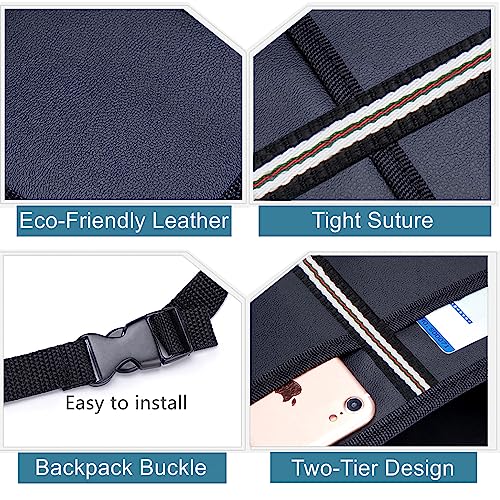 Premium PU Leather Foldable Car Backseat Organizer Bag