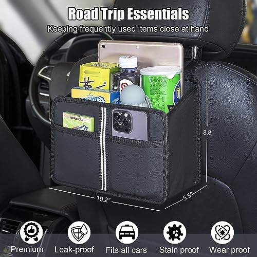 Premium PU Leather Foldable Car Backseat Organizer Bag