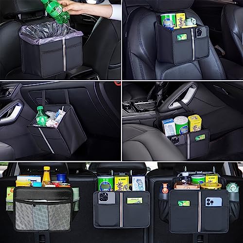 Premium PU Leather Foldable Car Backseat Organizer Bag