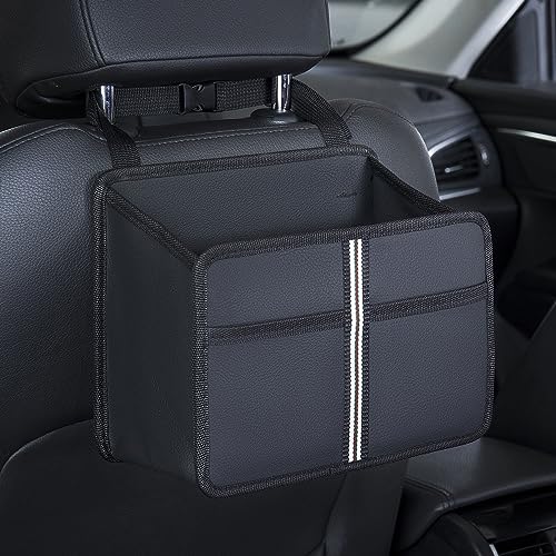 Premium PU Leather Foldable Car Backseat Organizer Bag