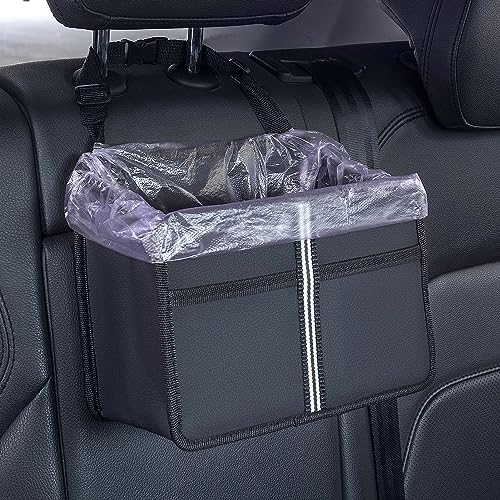 Premium PU Leather Foldable Car Backseat Organizer Bag