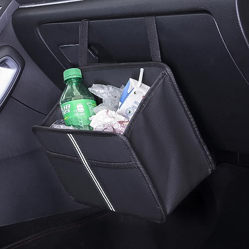 Premium PU Leather Foldable Car Backseat Organizer Bag
