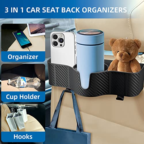Car Headrest Backseat Organizer with Cup Holder - 2pcs