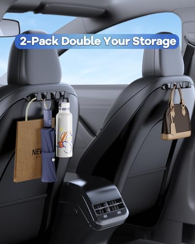 Tesla Model Y Model 3 Car Seat Hooks Organizer