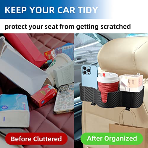 Car Headrest Backseat Organizer with Cup Holder - 2pcs