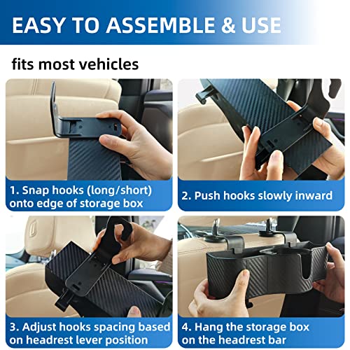 Car Headrest Backseat Organizer with Cup Holder - 2pcs