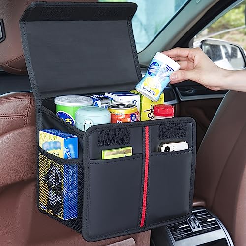 Premium Leather Hanging Car Seat Organizer with Lid