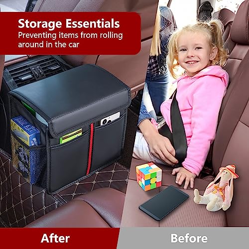 Premium Leather Hanging Car Seat Organizer with Lid