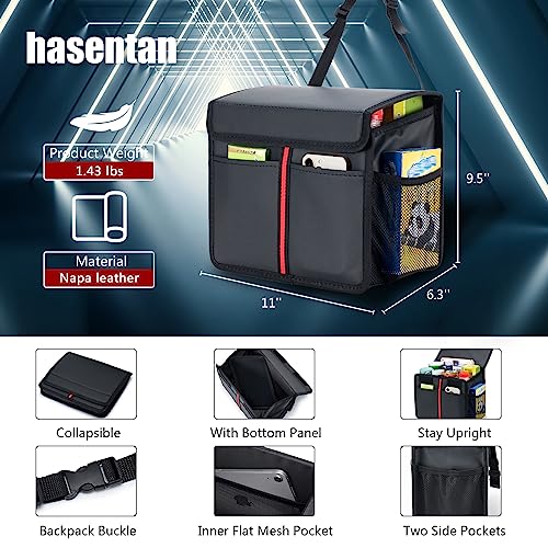 Premium Leather Hanging Car Seat Organizer with Lid