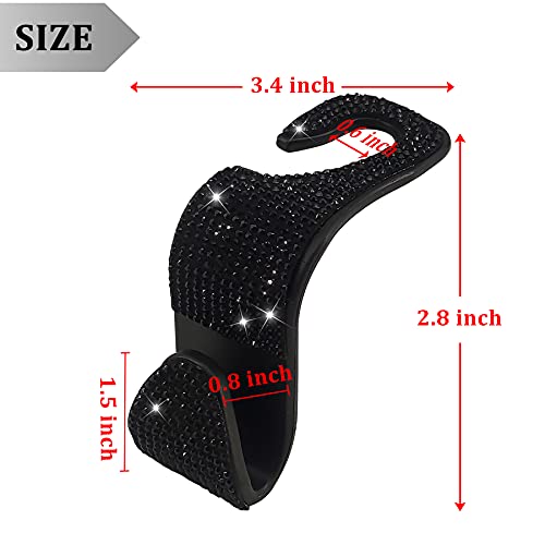 Dermasy 2 Pack Bling Car Hooks - Universal