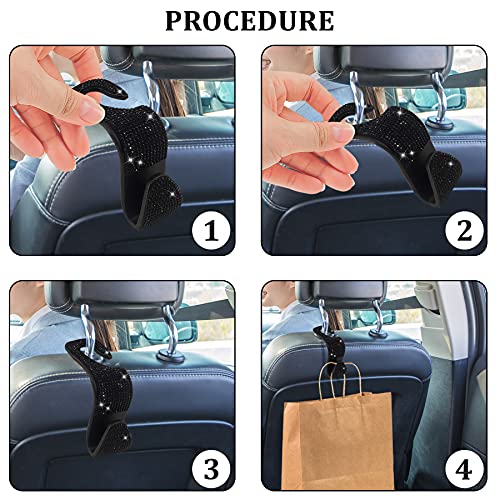 Dermasy 2 Pack Bling Car Hooks - Universal