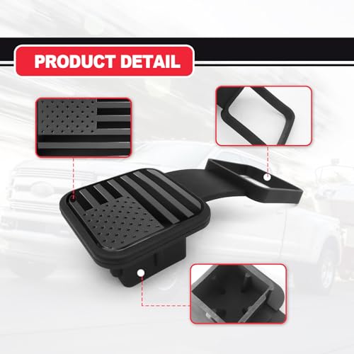 Black Trailer Hitch Cover for 2 Inch Receivers