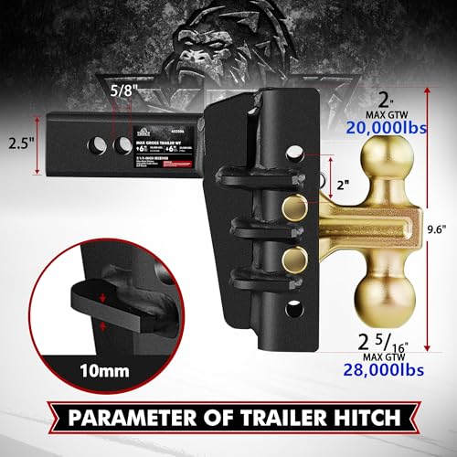 XPE 6" Adjustable Drop Hitch for Heavy Duty Truck