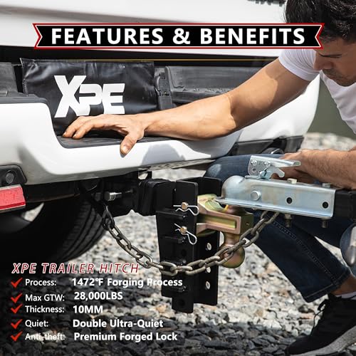 XPE 6" Adjustable Drop Hitch for Heavy Duty Truck