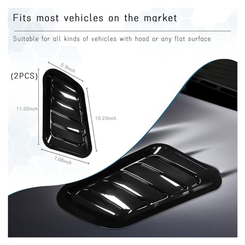 2PCS Car Hood Air Vent Cover, Universal Automotive Bonnet Air Vents