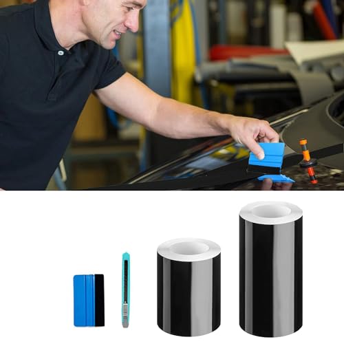 Black Gloss Vinyl Wrap with Installation Kit - 2" x 30
