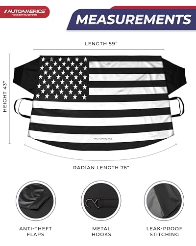 Winter Snow & Frost Blocker Windshield Cover - USA Flag