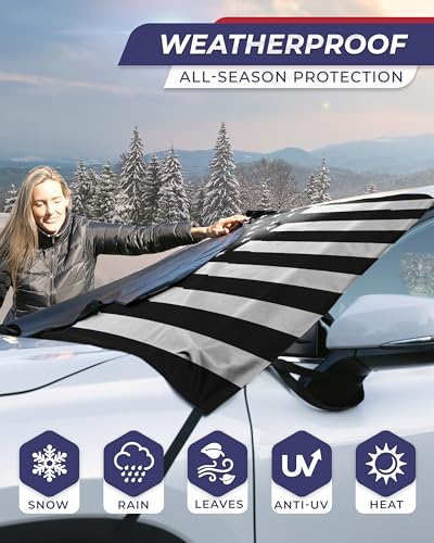 Winter Snow & Frost Blocker Windshield Cover - USA Flag