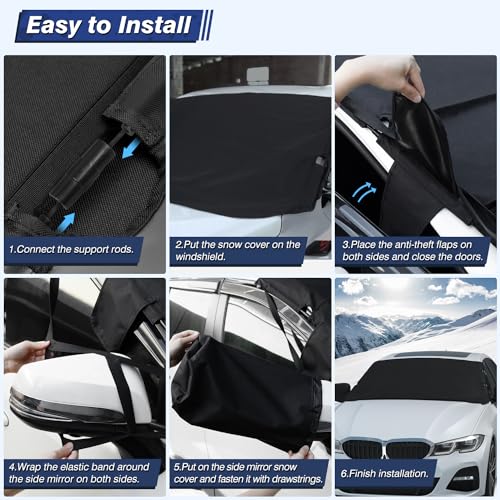 All Seasons Car Windshield Snow Cover with Mirror Covers