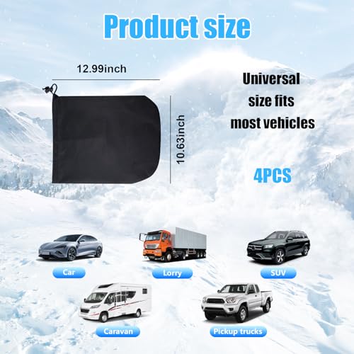 Universal 4PCS Waterproof Car Side Mirror Snow Cover