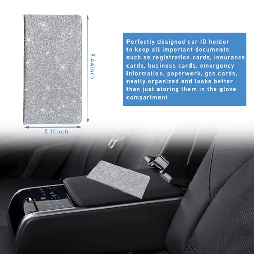 Ziciner Car Registration Holder with Magnetic Closure (Silver)