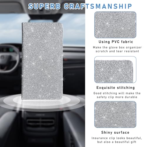 Ziciner Car Registration Holder with Magnetic Closure (Silver)