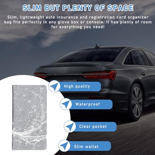 Ziciner Car Registration Holder with Magnetic Closure (Silver)