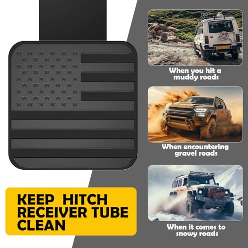 American Flag Metal Trailer Hitch Cover for 2" Receivers
