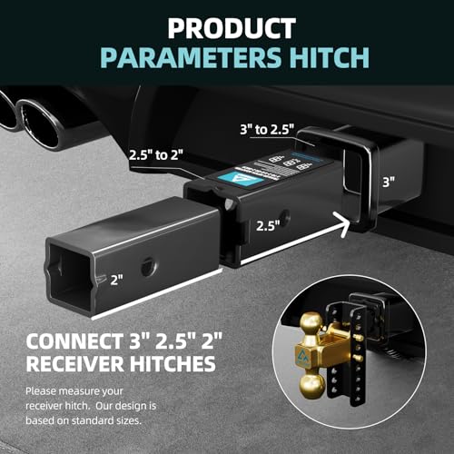 Trailer Hitch Receiver Adapter Set for Various Vehicles