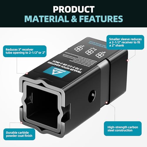 Trailer Hitch Receiver Adapter Set for Various Vehicles