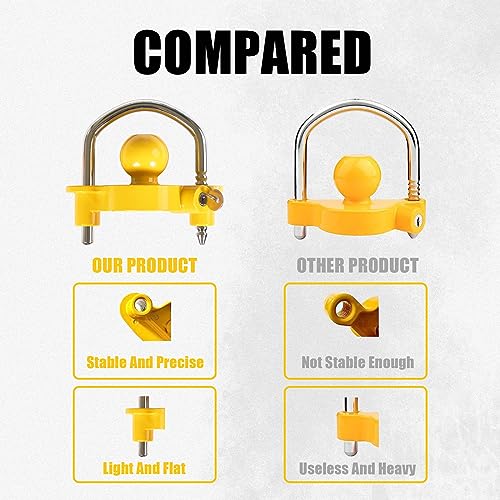 Adjustable Trailer Hitch Lock with Heavy Duty Steel