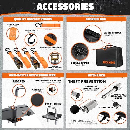 Mockins XXL Folding Trailer Hitch Cargo Carrier Kit