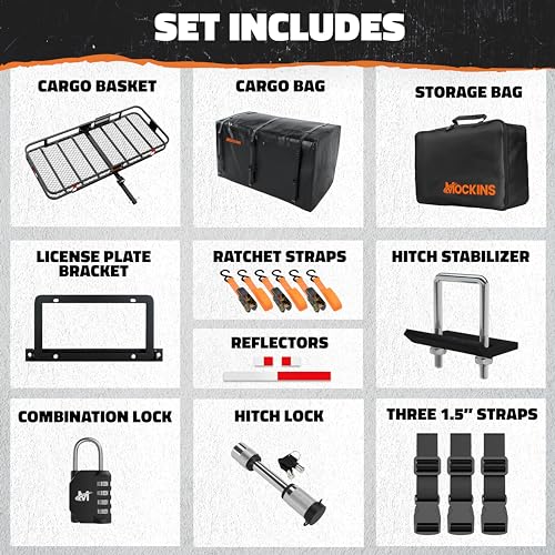 Mockins XXL Folding Trailer Hitch Cargo Carrier Kit