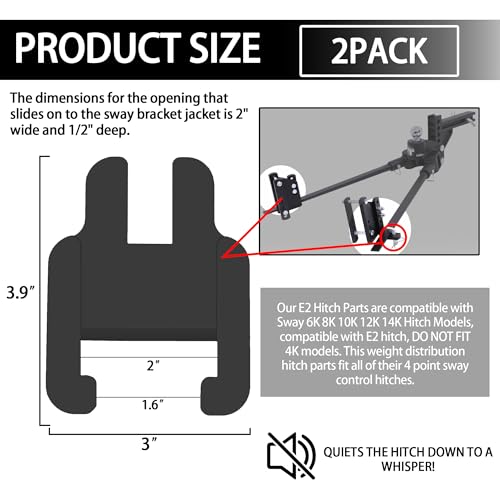 Sway Bracket Jacket for Weight Distribution Hitch - 2-Pack