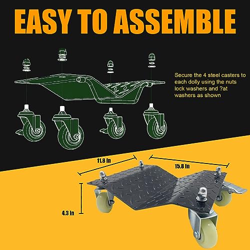 4 Heavy Duty Wheel Dolly Tire Stakes Set