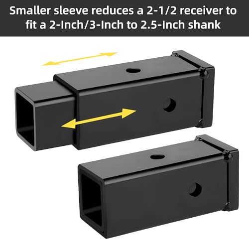 Trailer Hitch Adapter Reducer Sleeves Set, 3-2-1/2-Inch