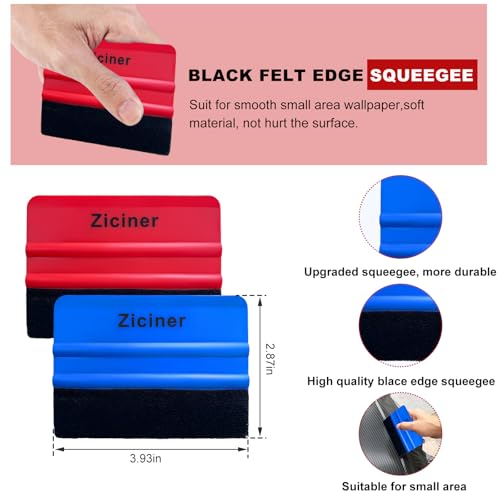 Dickno 4PCS Felt Edge Squeegee Car Wrapping Kit