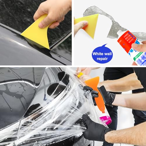Dickno 4PCS Felt Edge Squeegee Car Wrapping Kit