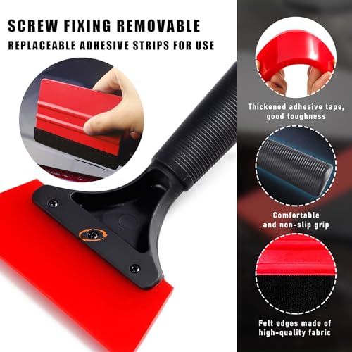 Professional Car Window Tint Kit with Squeegee (Red)