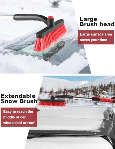 32" Extendable Snow Brush for Windshield & Car Scraper