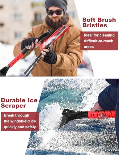 32" Extendable Snow Brush for Windshield & Car Scraper