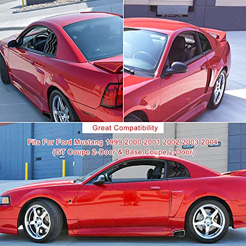 Ford Mustang Side Window Louvers in Matte Black