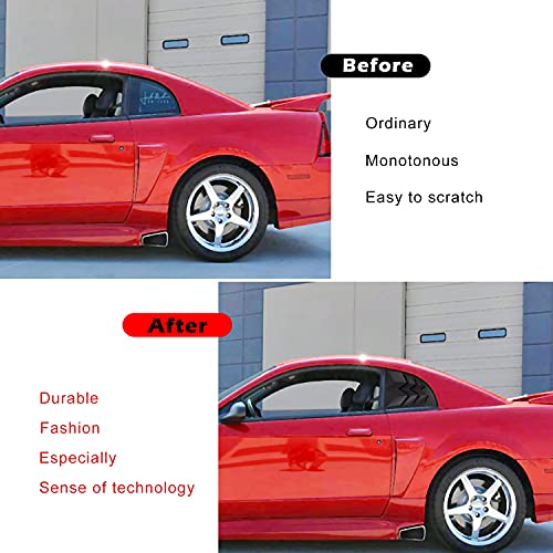 Ford Mustang Side Window Louvers in Matte Black