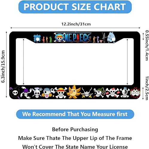 Cute Anime License Plate Frame 2-Pack for Car