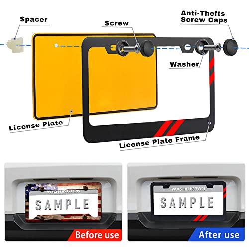 Matte Aluminum License Plate Frames for Dodge Cars
