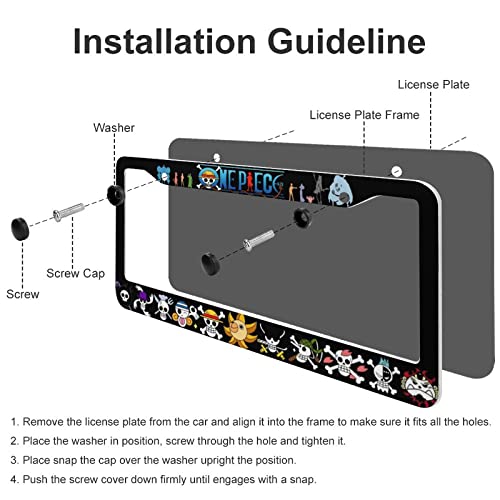 Cute Anime License Plate Frame 2-Pack for Car
